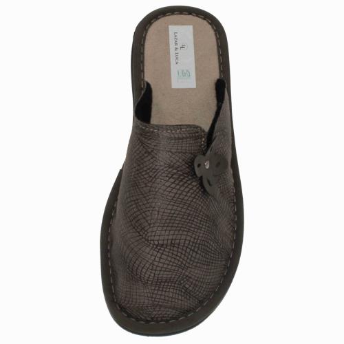 Ανατομική Γυναικεία Παντόφλα με Λουλούδι - Γκρι 1476