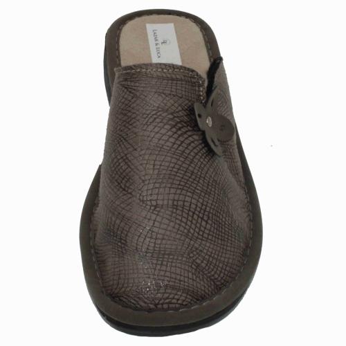 Ανατομική Γυναικεία Παντόφλα με Λουλούδι - Γκρι 1476