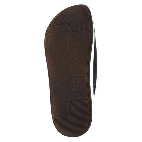 Ανατομική Παντόφλα Γυναικεία Μονόχρωμη Τσόχα- Μπλε 4037