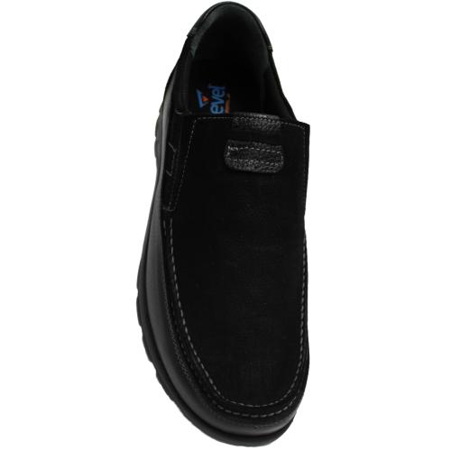 Ανατομικό Δερμάτινο Ανδρικό Παπούτσι με Λάστιχο στο Πλάι - Μαύρο 562