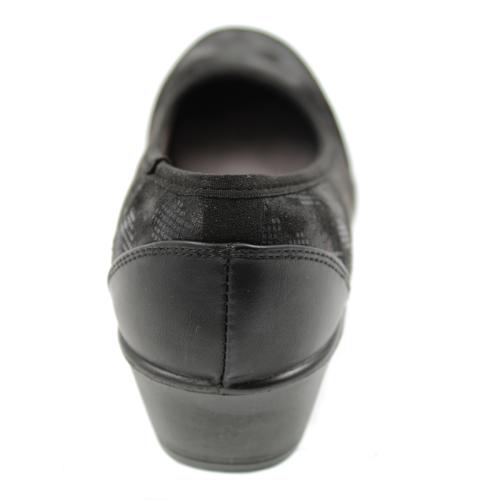  Ανατομική Γυναικεία Μπαλαρίνα Υφασμάτινη με Λάστιχο  - Μαύρη 6512