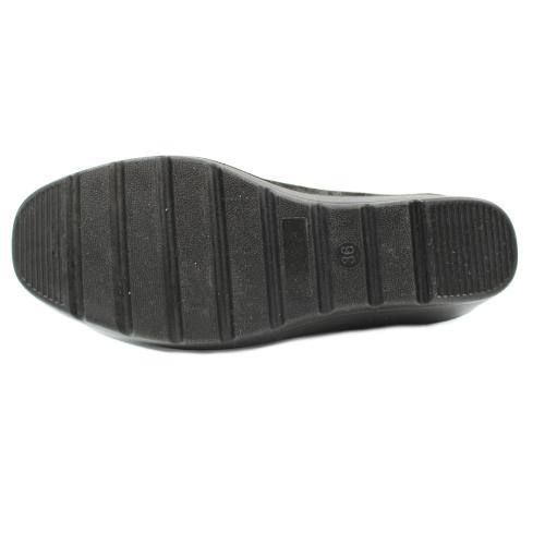  Ανατομική Γυναικεία Μπαλαρίνα Υφασμάτινη με Λάστιχο  - Μαύρη 6512