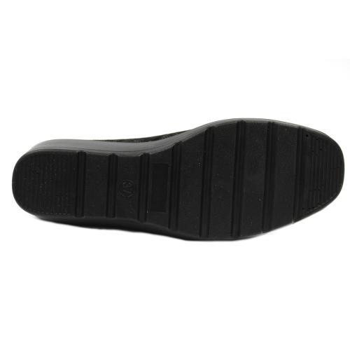  Ανατομικό Γυναικείο Παπούτσι Υφασμάτινο με άνοιγμα στο Κουντεπιέ  - Μαύρο 6513