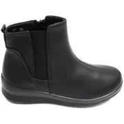 Ανατομικό Γυναικείο Μποτάκι Αδιάβροχο Δερματίνη - Μαύρο