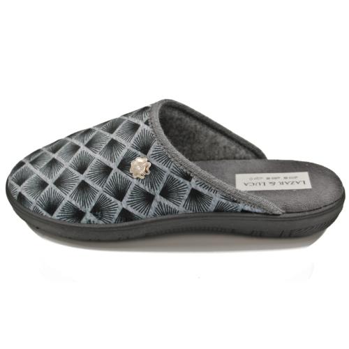 Ανατομική Γυναικεία Παντόφλα με Σχέδιο - Γκρι 10232