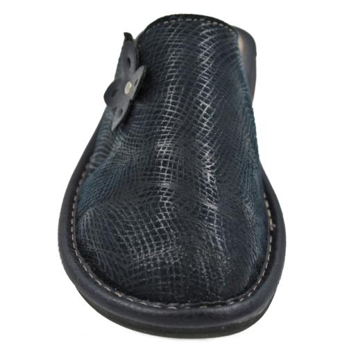 Ανατομική Γυναικεία Παντόφλα με Λουλούδι - Μπλε 1476