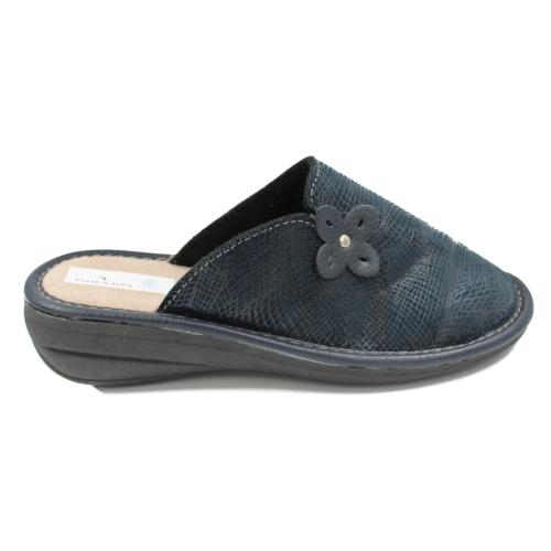 Ανατομική Γυναικεία Παντόφλα με Λουλούδι - Μπλε 1476