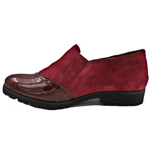 Ανατομικό Γυναικείο Παπούτσι Μπορντώ - Με Λουστρίνι Και Καστόρι 171