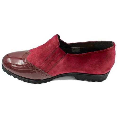 Ανατομικό Γυναικείο Παπούτσι Μπορντώ - Με Λουστρίνι Και Καστόρι 171