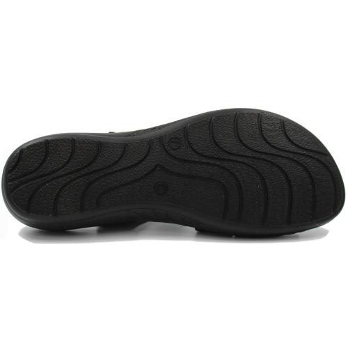 Ανατομικό Γυναικείο Πέδιλο Δερμάτινο Με Velcro - Μαύρο 2113