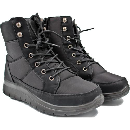 Ανατομικό Αδιάβροχο Μποτάκι Υφασμάτινο με Κορδόνια - Μαύρο 462