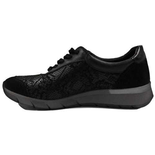 Ανατομικό Γυναικείο Παπούτσι - Μαύρο | Με Κορδόνι 6440