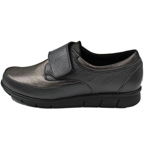 Ανατομικό Γυναικείο Παπούτσι - Ανθρακί | Με Ρυθμιζόμενο Αυτοκόλλητο 6470