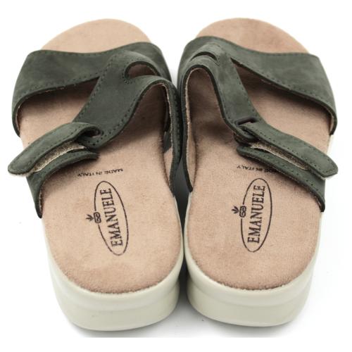 Ανατομική Γυναικεία Παντόφλα Λαδί| Με Ρυθμιζόμενο Αυτοκόλλητο 800117