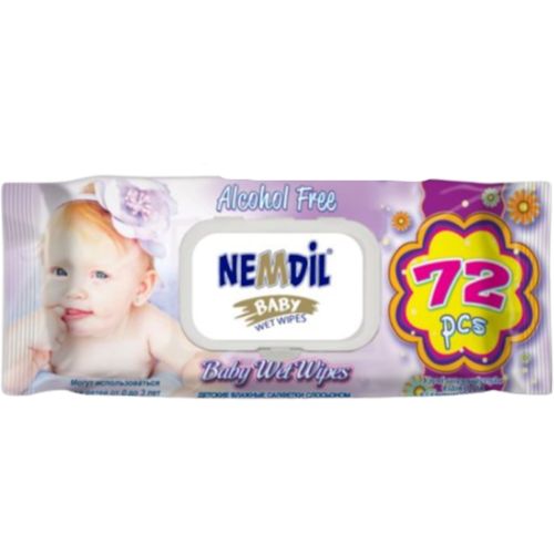 Nemdil Baby Wet Wipes Μωρομάντηλα - 72 Τεμάχια