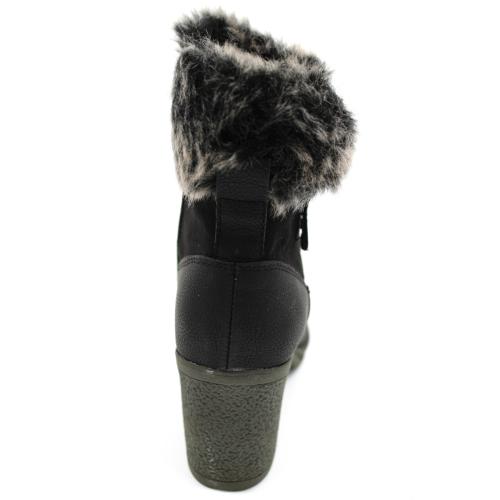 Ανατομικό Γυναικείο Μποτάκι Μαύρο - Με Γουνάκι 432