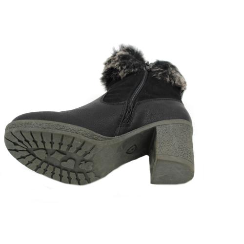 Ανατομικό Γυναικείο Μποτάκι Μαύρο - Με Γουνάκι 432