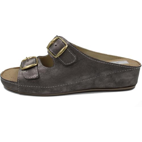 Ανατομική Γυναικεία Παντόφλα Ανθρακί | Με Ρυθμιζόμενα Λουράκια 964