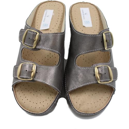 Ανατομική Γυναικεία Παντόφλα Ανθρακί | Με Ρυθμιζόμενα Λουράκια 964