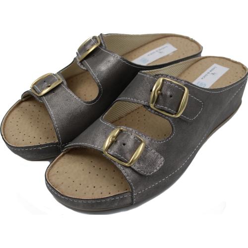 Ανατομική Γυναικεία Παντόφλα Ανθρακί | Με Ρυθμιζόμενα Λουράκια 964