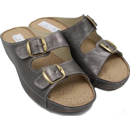 Ανατομική Γυναικεία Παντόφλα Ανθρακί | Με Ρυθμιζόμενα Λουράκια 964