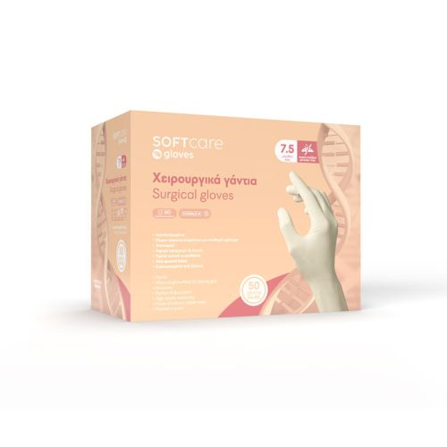 Γάντια Χειρουργικά Αποστειρωμένα Latex Χωρίς Πούδρα | Soft Touch | Συσκ: 50 Ζεύγη