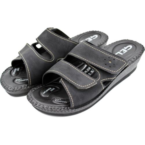 Ανατομική Γυναικεία Παντόφλα Με Gel - Μαύρη 2814