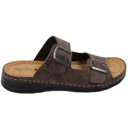 Ανατομική Ανδρική Παντόφλα - Καφέ | Steps Med 183