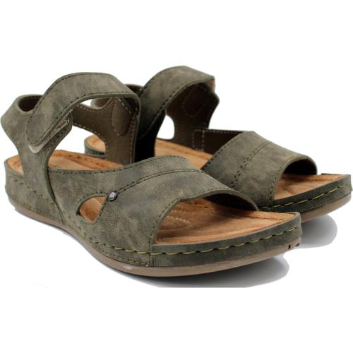 Ανατομικό Γυναικείο Πέδιλο - Χακί | Steps Med 11