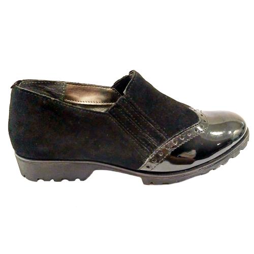 Ανατομικό Γυναικείο Παπούτσι Μαύρο - Με Λουστρίνι Και Καστόρι