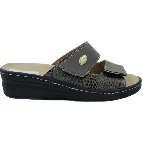 Ανατομική Γυναικεία Παντόφλα Γκρι - Με Αυτοκόλλητο | Lazar&Luca 22-181