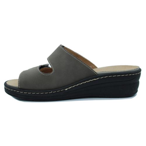 Ανατομική Γυναικεία Παντόφλα Γκρι - Με Αυτοκόλλητο | Lazar&Luca 22-181