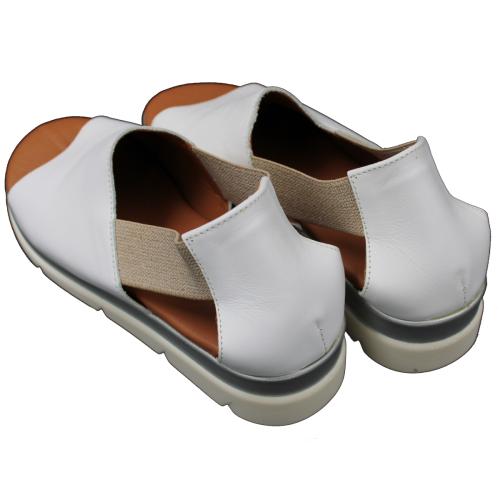 Ανατομικό Γυναικείο Πέδιλο Λευκό | Δερμάτινο 19-2046