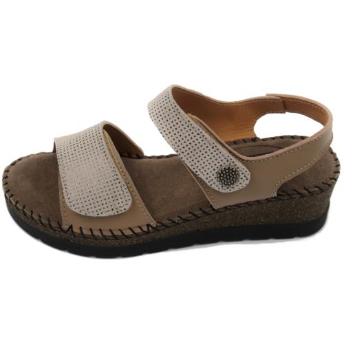 Ανατομικό Γυναικείο Πέδιλο Μπεζ - Με Ρυθμιζόμενα Αυτοκόλλητα 21-2160