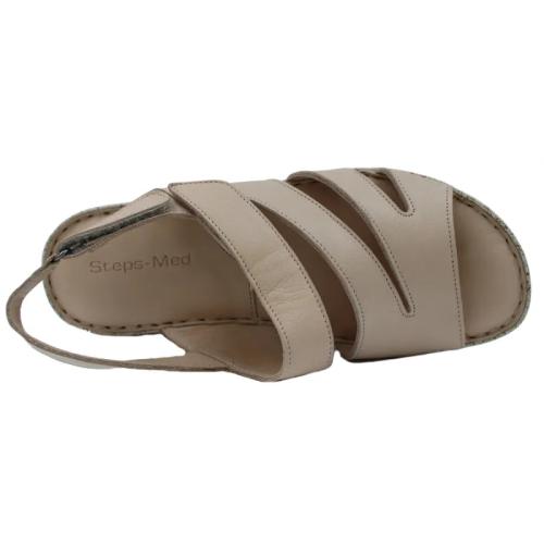 Ανατομικό Γυναικείο Πέδιλο Μπεζ Με Αυτοκόλλητο | Steps Med 507