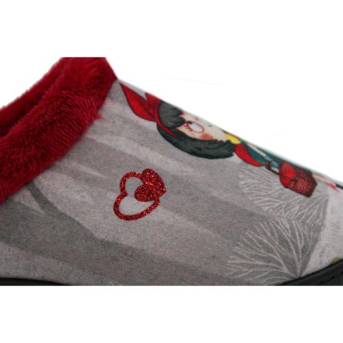 Ανατομική Γυναικεία Παντόφλα Με Σχέδιο - Κόκκινο  1163