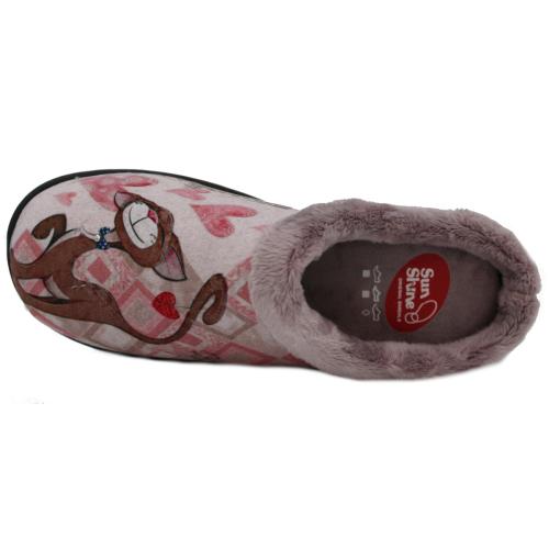 Ανατομική Γυναικεία Παντόφλα Με Σχέδιο - Μωβ 1164