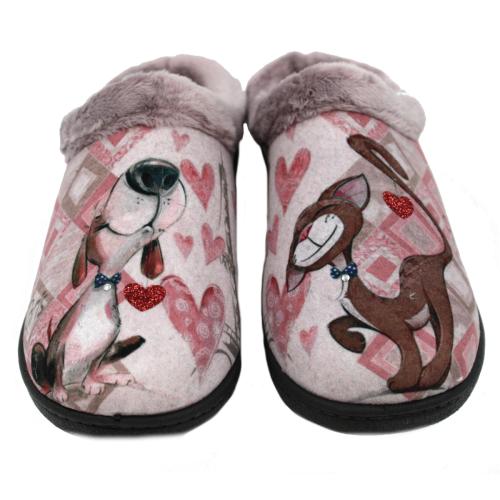 Ανατομική Γυναικεία Παντόφλα Με Σχέδιο - Μωβ 1164