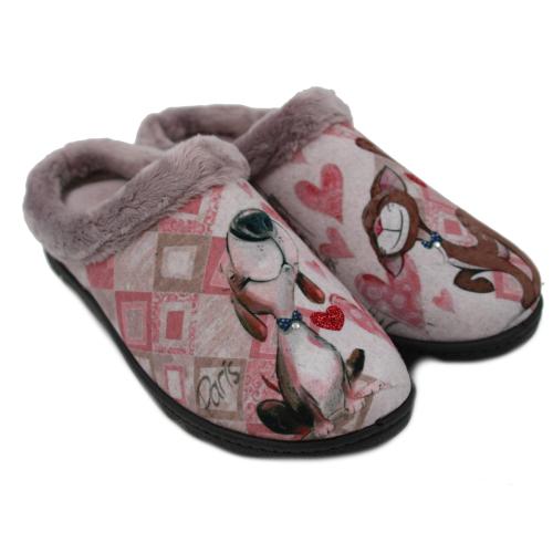 Ανατομική Γυναικεία Παντόφλα Με Σχέδιο - Μωβ 1164