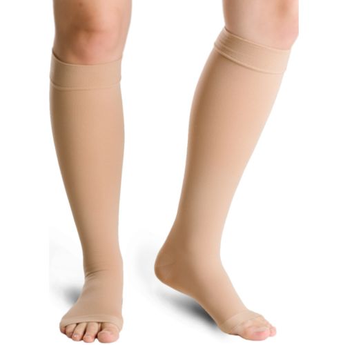 Κάλτσες Διαβαθμισμένης Συμπίεσης Κάτω Γόνατος Μπεζ ( Ζεύγος ) | Varisan Top cc2 | Normale Ανοιχτά Δάχτυλα