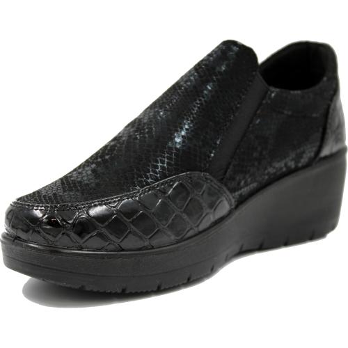  Ανατομικό Γυναικείο Παπούτσι Δερμάτινο - Μαύρο Κροκό 1571