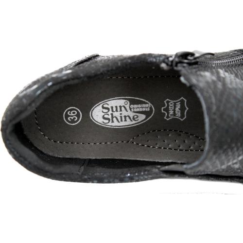  Ανατομικό Γυναικείο Παπούτσι Δερμάτινο - Μαύρο Κροκό 1571