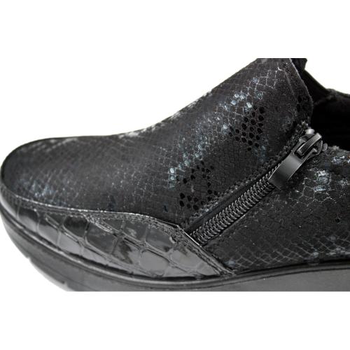  Ανατομικό Γυναικείο Παπούτσι Δερμάτινο - Μαύρο Κροκό 1571