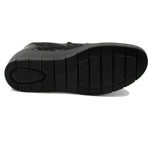  Ανατομικό Γυναικείο Παπούτσι Δερμάτινο - Μαύρο Κροκό 1571