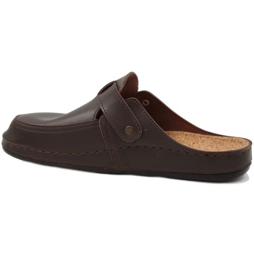 Ανατομική Ανδρική Χειμερινή Παντόφλα με Φελλό - Σκούρο Καφέ 2354