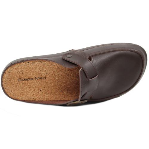 Ανατομική Ανδρική Χειμερινή Παντόφλα με Φελλό - Σκούρο Καφέ 2354