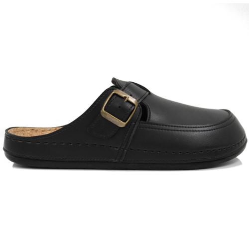 Ανατομική Ανδρική Χειμερινή Παντόφλα με Φελλό - Μαύρη 2354