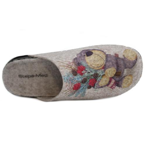 Ανατομική Γυναικεία Παντόφλα Με Σχέδιο - Αρκούδα 2363