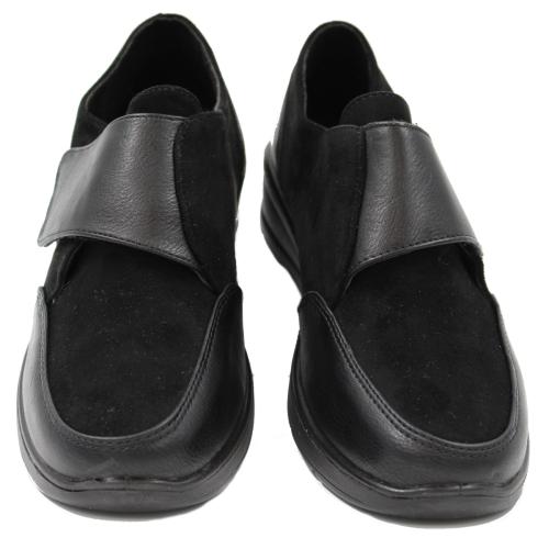 Ανατομικό Γυναικείο Παπούτσι  Με Ρυθμιζόμενο Αυτοκόλλητο - Μαύρο 6548