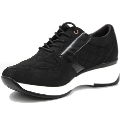 Ανατομικό Γυναικείο Παπούτσι Με Κορδόνι και Φερμουάρ - Μαύρο 6549